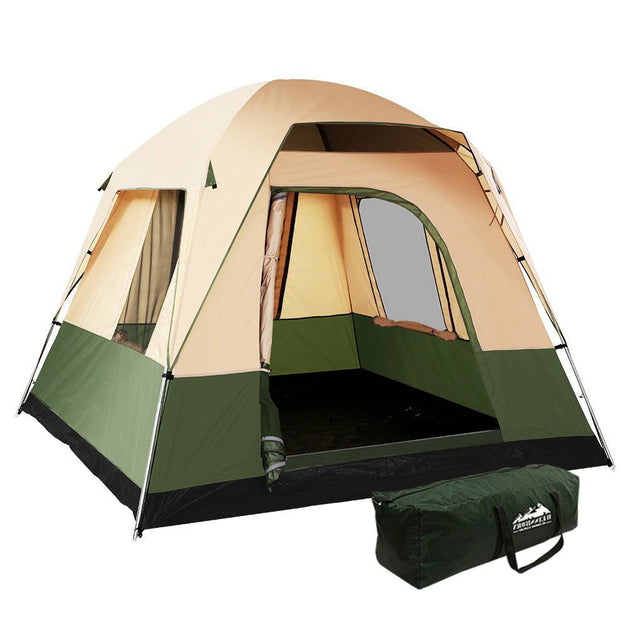 Buy Weisshorn Family Camping Tent 4 Person Hiking Beach Tents Green discounted | Products On Sale Australia