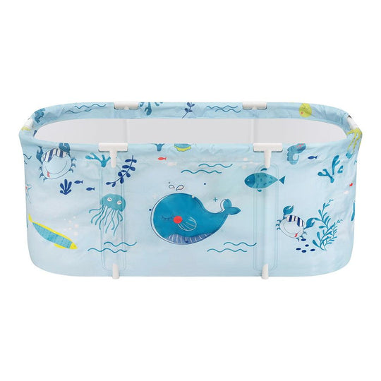 Buy Weisshorn Foldable Bathtub PVC Spa Bucket Inflatable Cushion 113x61cm Blue discounted | Products On Sale Australia