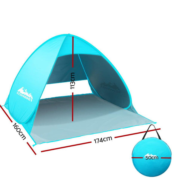 Buy Weisshorn Pop Up Beach Tent Camping Hiking 3 Person Sun Shade Fishing Shelter discounted | Products On Sale Australia