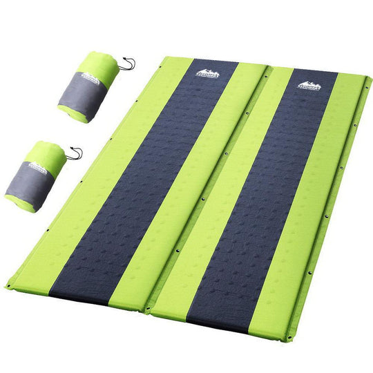 Buy Weisshorn Self Inflating Mattress Camping Sleeping Mat Air Bed Pad Double Green discounted | Products On Sale Australia