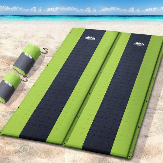 Buy Weisshorn Self Inflating Mattress Camping Sleeping Mat Air Bed Pad Double Green discounted | Products On Sale Australia