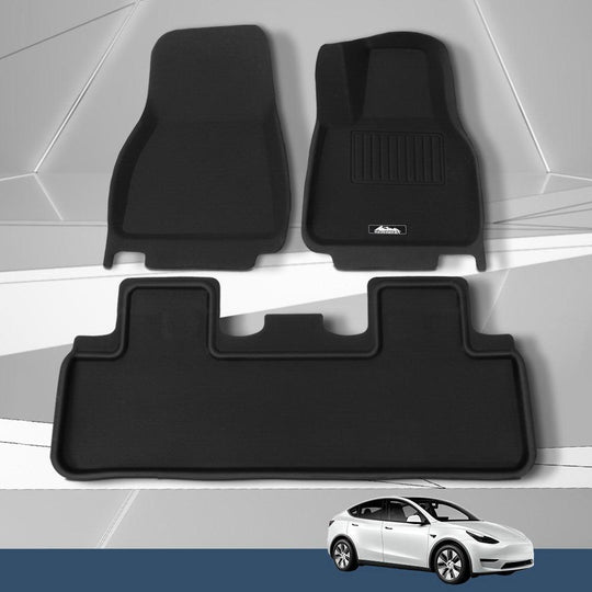 Buy Weisshorn Tesla Model Y Rubber Mats Carpets Front Rear Set RHD 21-24 discounted | Products On Sale Australia