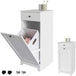 Buy White Bathroom Cabinet with Laundry Basket and Drawer discounted | Products On Sale Australia