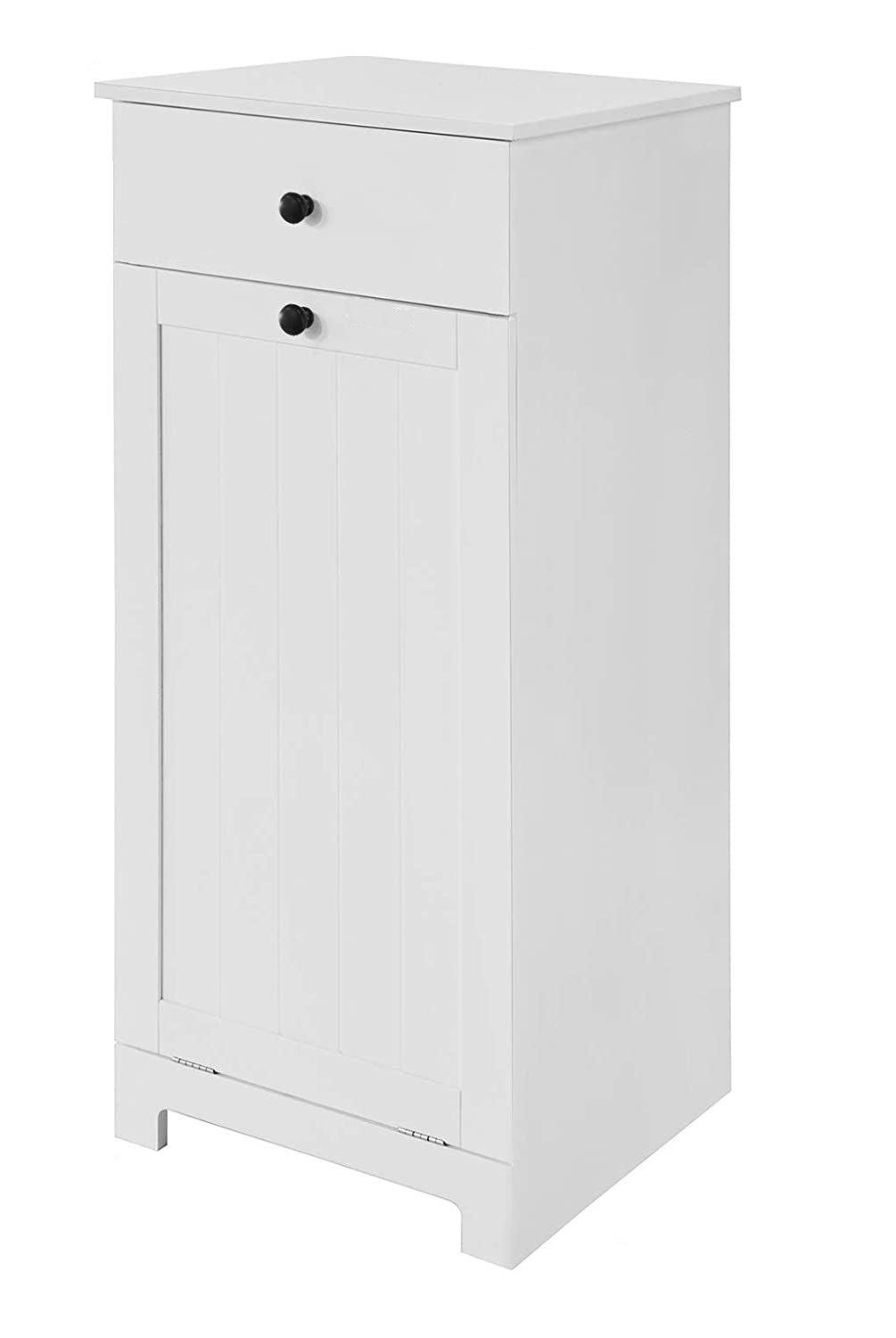 Buy White Bathroom Cabinet with Laundry Basket and Drawer discounted | Products On Sale Australia