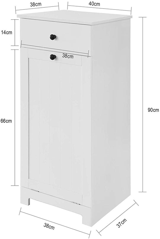 Buy White Bathroom Cabinet with Laundry Basket and Drawer discounted | Products On Sale Australia