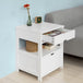 Buy White Bedside Table with 2 Drawers discounted | Products On Sale Australia