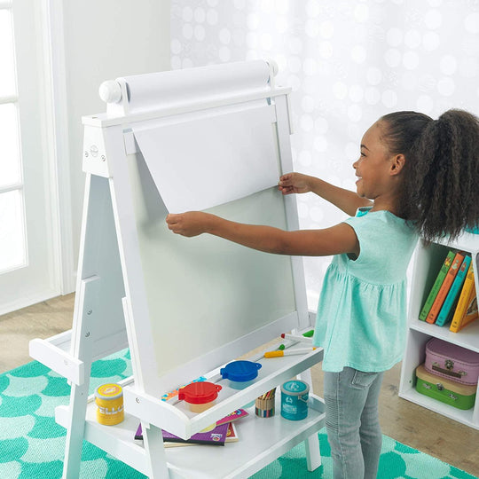 Buy White Deluxe Wood Easel set for kids discounted | Products On Sale Australia