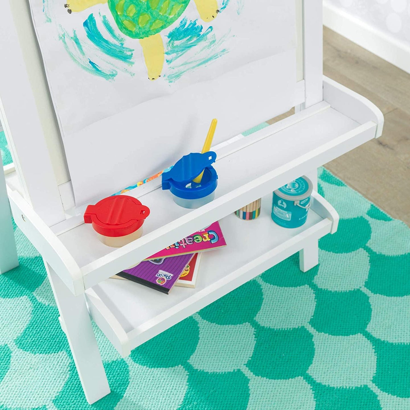 Buy White Deluxe Wood Easel set for kids discounted | Products On Sale Australia