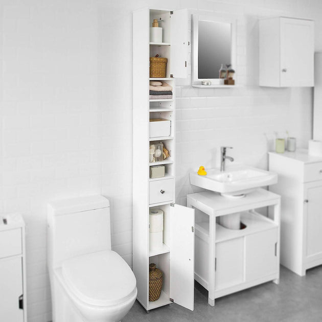 Buy White Tall Bathroom Cabinet High Storage discounted | Products On Sale Australia