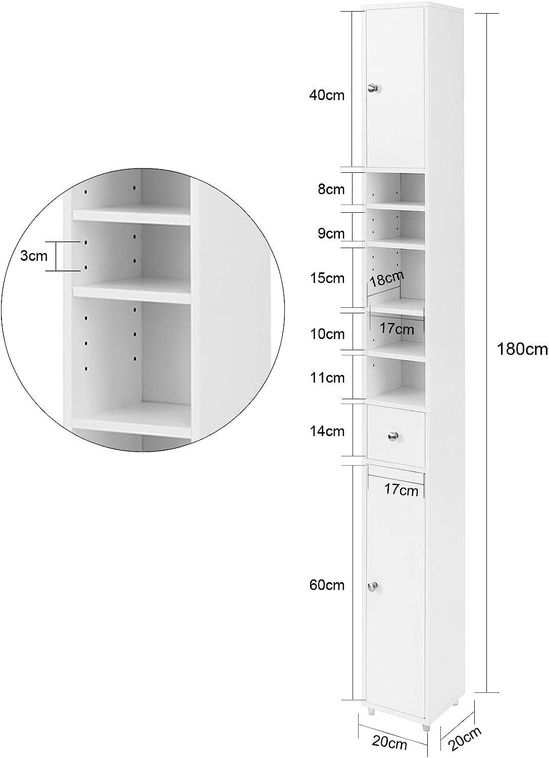 Buy White Tall Bathroom Cabinet High Storage discounted | Products On Sale Australia