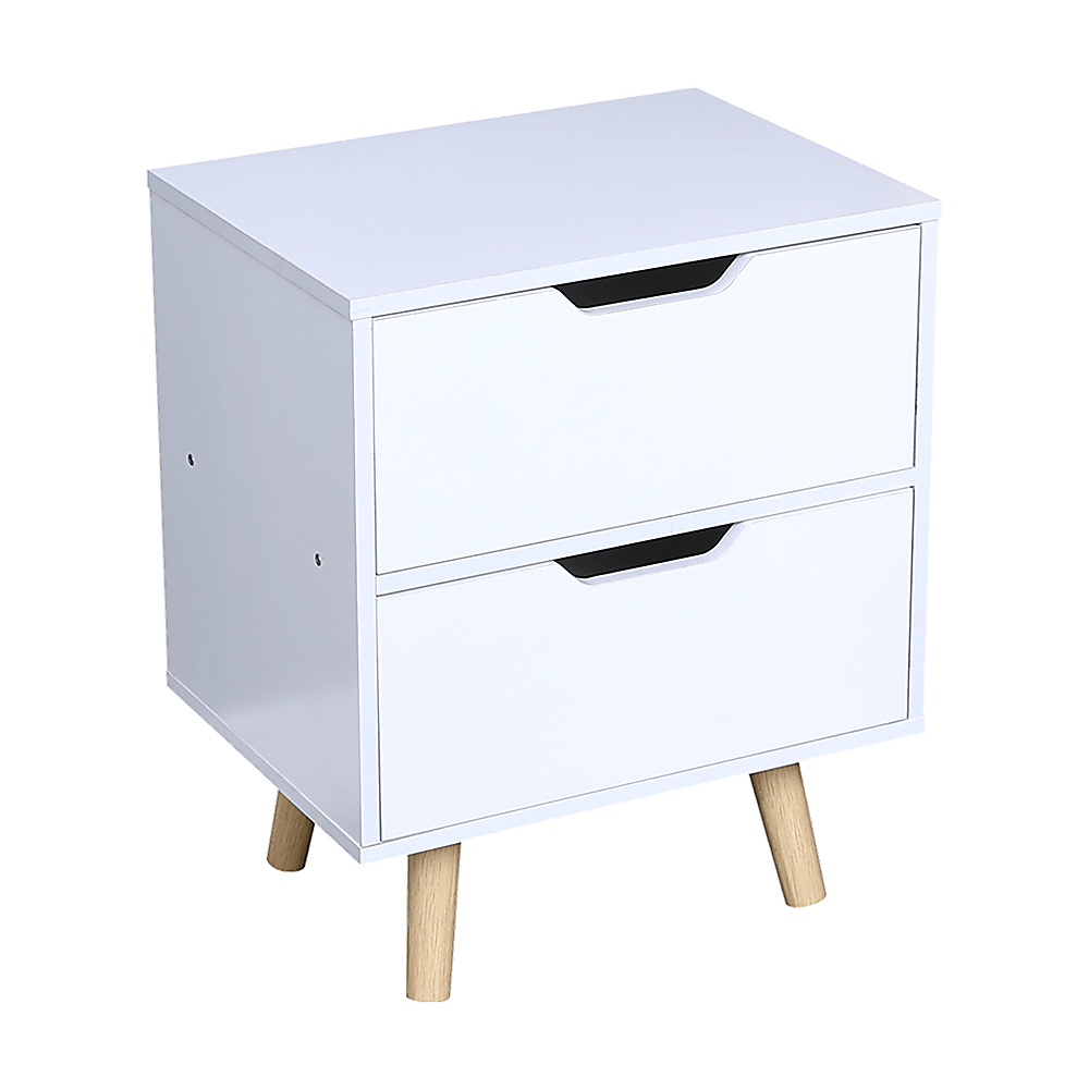 Buy Wooden Bedside Table 2 Drawers Cabinet Storage Night Stand discounted | Products On Sale Australia