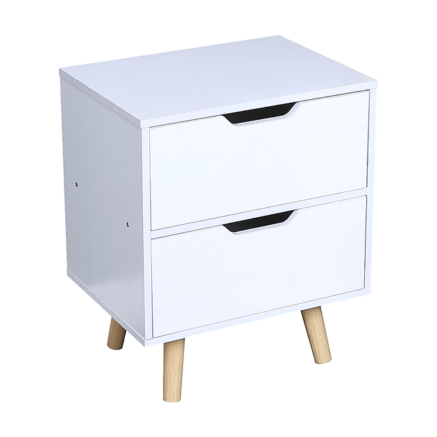 Buy Wooden Bedside Table 2 Drawers Cabinet Storage Night Stand discounted | Products On Sale Australia