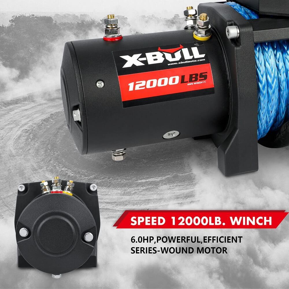 Buy X-BULL 12000LB Electric Winch 12V synthetic rope 4WD with Recovery Tracks Gen3.0 Black discounted | Products On Sale Australia