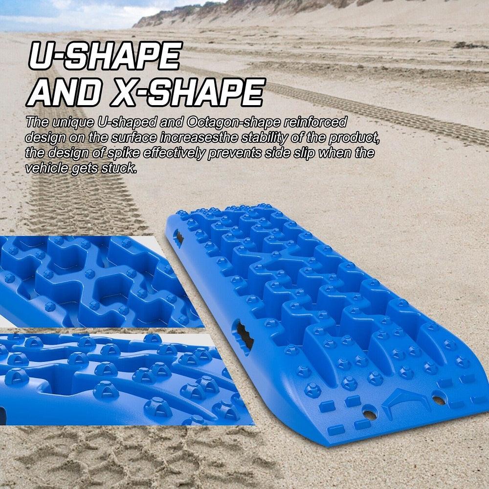 Buy X-BULL 2PCS Recovery Boards Tracks Snow Tracks Mud tracks 4WD With 4PC mounting bolts Blue discounted | Products On Sale Australia