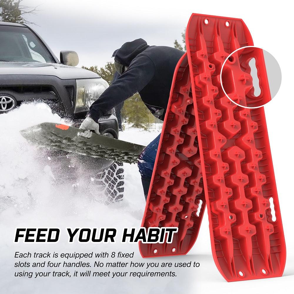 Buy X-BULL 2PCS Recovery Tracks Boards Snow Mud Truck 4WD With Carry bag Red discounted | Products On Sale Australia