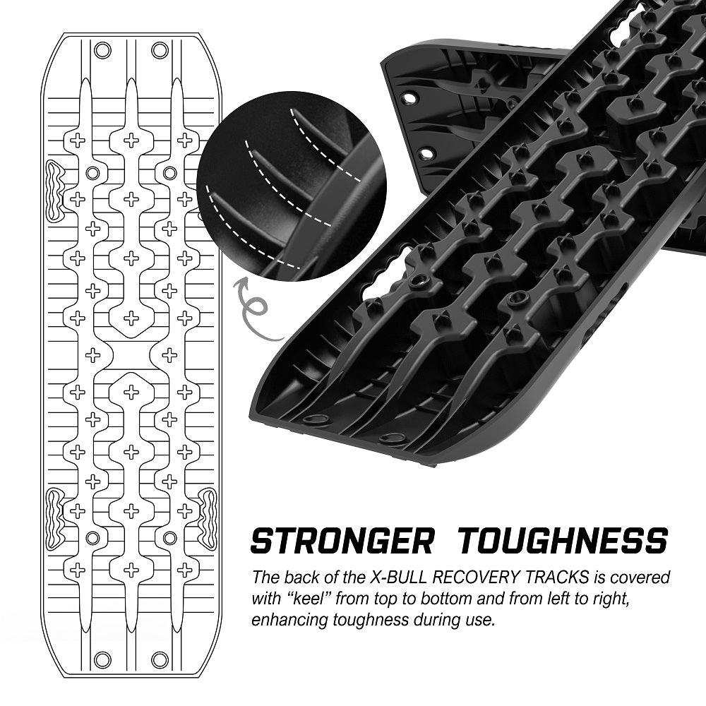 Buy X-BULL 2PCS Recovery Tracks Boards Snow Tracks Mud tracks 4WD With 4PC mounting bolts Black discounted | Products On Sale Australia