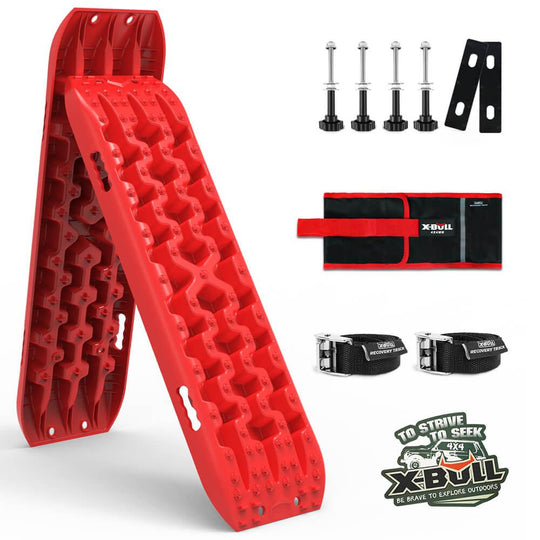 Buy X-BULL 2PCS Recovery Tracks Snow Tracks Mud tracks 4WD With 4PC mounting bolts Red discounted | Products On Sale Australia