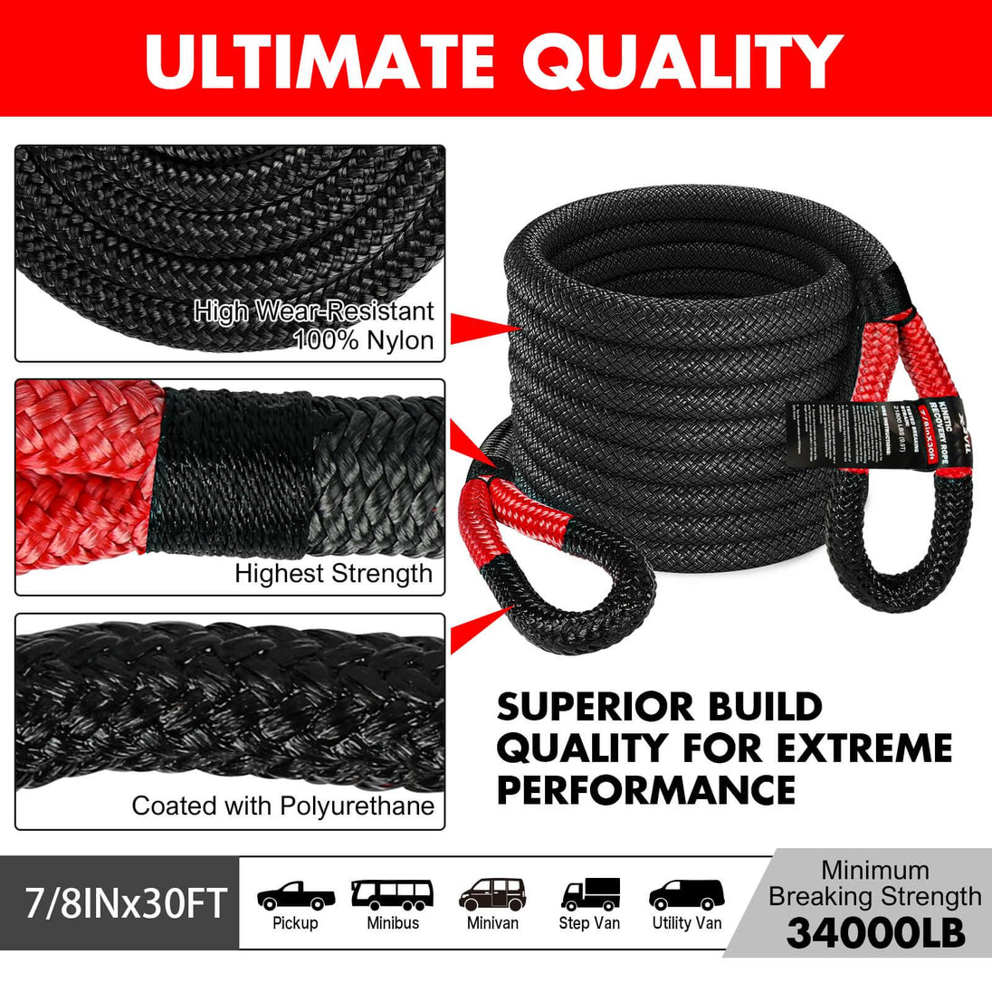 Buy X-BULL 4WD Recovery Kit 15PCS Winch Recovery track Kinetic Rope Snatch Strap 4X4 discounted | Products On Sale Australia