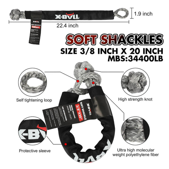 Buy X-BULL 4WD Recovery Kit 15PCS Winch Recovery track Kinetic Rope Snatch Strap 4X4 discounted | Products On Sale Australia