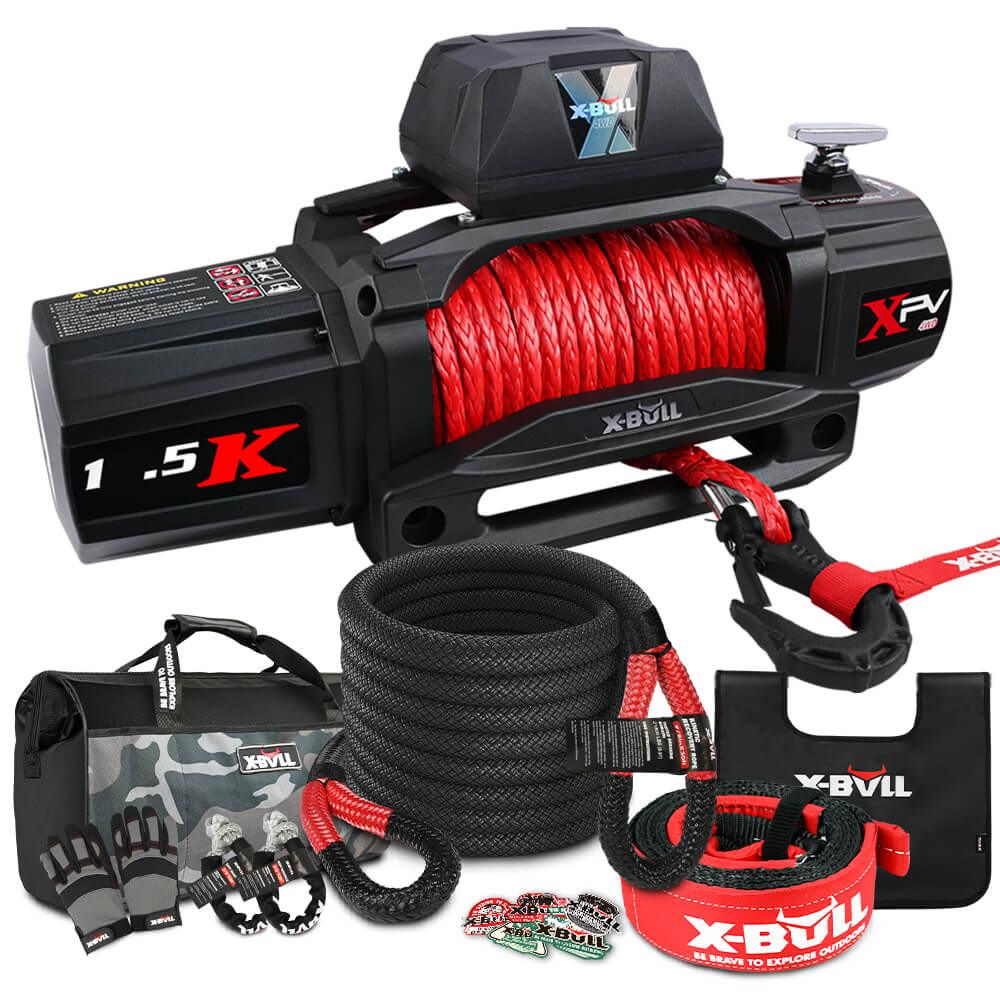 Buy X-BULL 4WD Recovery Kit Kinetic Recovery Rope With 14500LBS Electric Winch 12V Winch 4WD 4X4 Offroad discounted | Products On Sale Australia