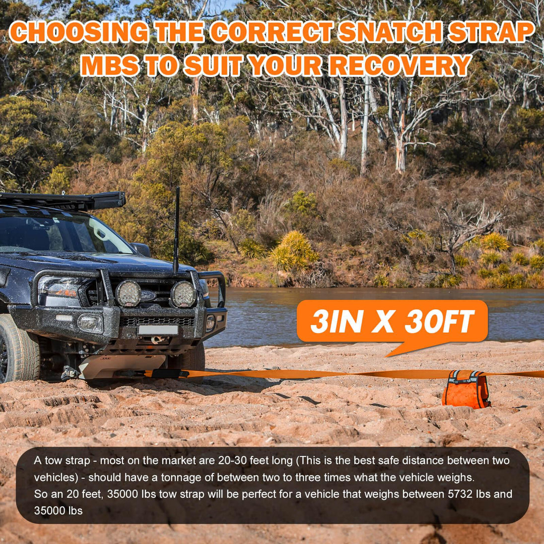 Buy X-BULL 4WD Recovery Kit Off Road Snatch Strap Soft Shackles Snatch Block Pulley discounted | Products On Sale Australia