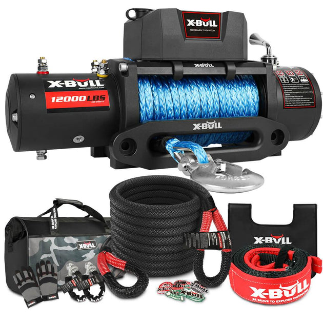 X-BULL 4WD Winch 12000LBS Electric Winch 12V 4X4 Offroad With 4WD Recovery Kit Kinetic Recovery Rope Products On Sale Australia | Auto Accessories > Winches Category