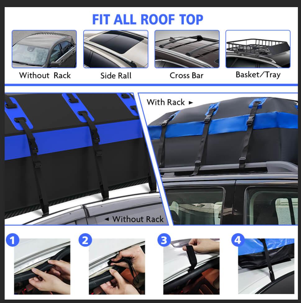 Buy X-BULL Car Roof Cargo Bag Rooftop Cargo Carrier 100% Waterproof Top Luggage Bag for All Vehicles discounted | Products On Sale Australia