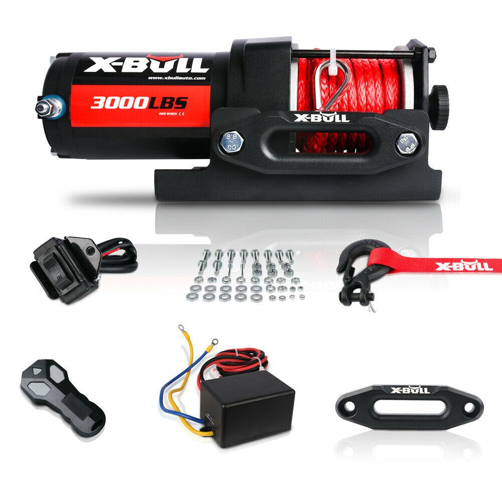 Buy X-BULL Electric Winch 12V Wireless 3000lbs/1360kg Synthetic Rope BOAT ATV 4WD discounted | Products On Sale Australia