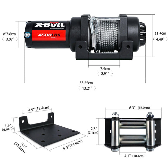 Buy X-BULL Electric Winch 4500LBS/2041KG Steel Cable Wireless Remote Boat ATV 4WD discounted | Products On Sale Australia