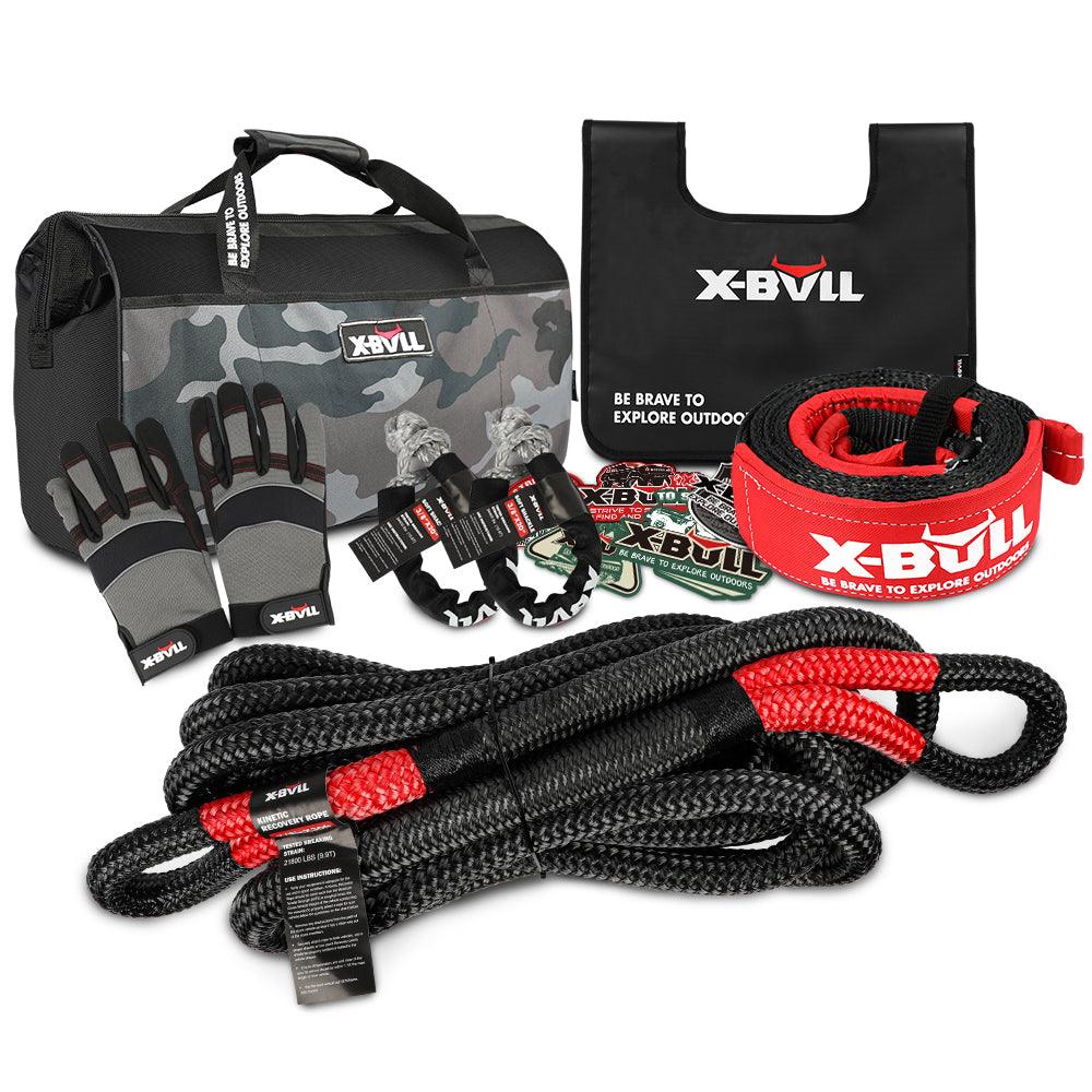 Buy X-BULL Kinetic Recovery Rope kit Snatch Strap Soft Shackles Hitch receiver 4WD 4X4 discounted | Products On Sale Australia