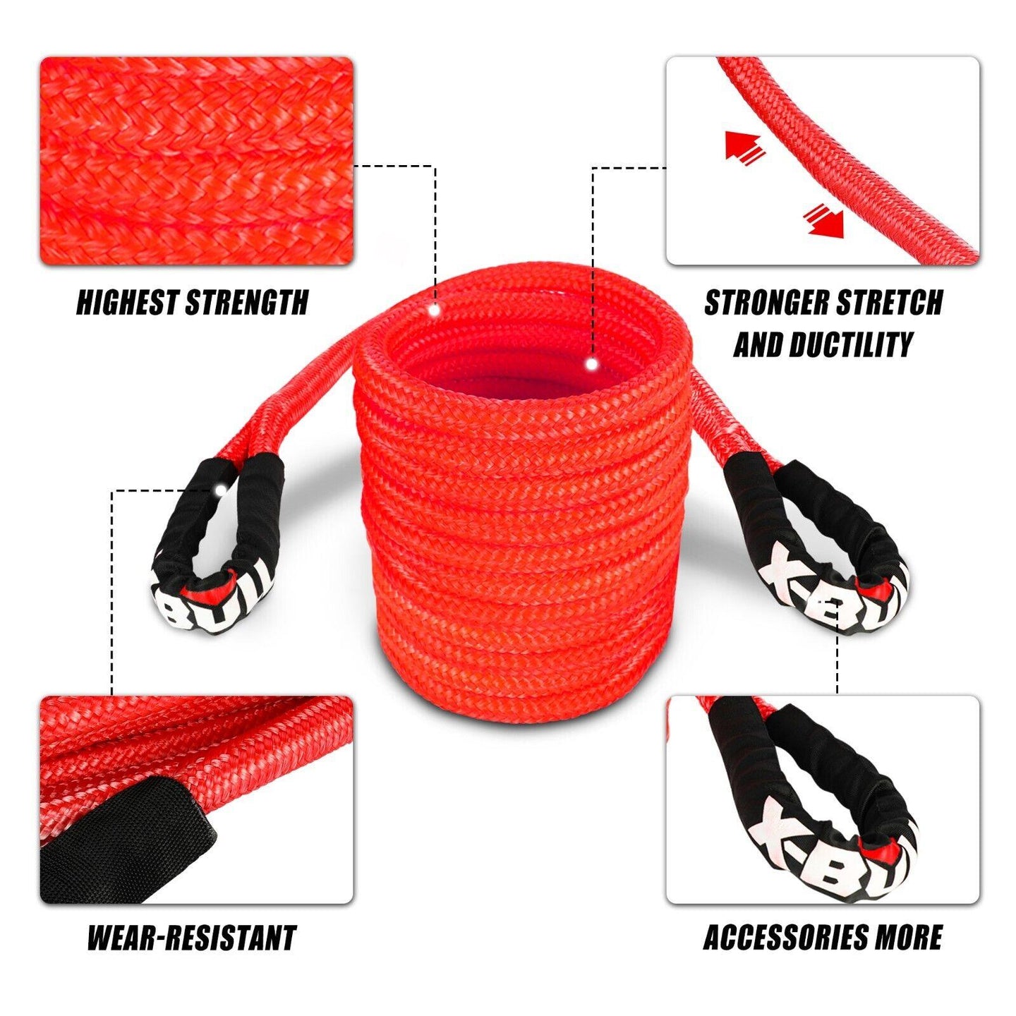 Buy X-BULL Kinetic Rope 22mm x 9m Snatch Strap Recovery Kit Dyneema Tow Winch discounted | Products On Sale Australia