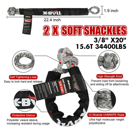 Buy X-BULL Recovery Kit 4X4 Off-Road Kinetic Rope Snatch Strap Winch Damper 4WD13PCS discounted | Products On Sale Australia