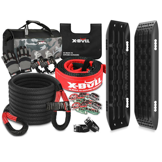 Buy X-BULL Recovery Kit Kinetic Recovery Rope Snatch Strap / 2PCS Recovery Tracks 4WD Gen2.0 discounted | Products On Sale Australia