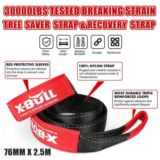 Buy X-BULL Recovery Kit Kinetic Recovery Rope Snatch Strap / 2PCS Recovery Tracks 4WD Gen2.0 discounted | Products On Sale Australia