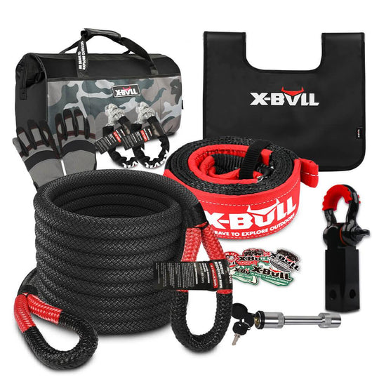 Buy X-BULL Recovery Kit Kinetic Recovery Rope With Hitch Receiver 5T Recovery Receiver discounted | Products On Sale Australia