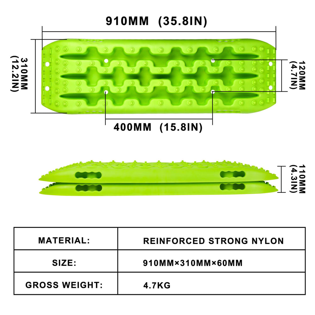 Buy X-BULL Recovery Tracks Boards 10T 2PCS Truck Snow Mud 4WD Offroad Gen2.0 91cm Green discounted | Products On Sale Australia