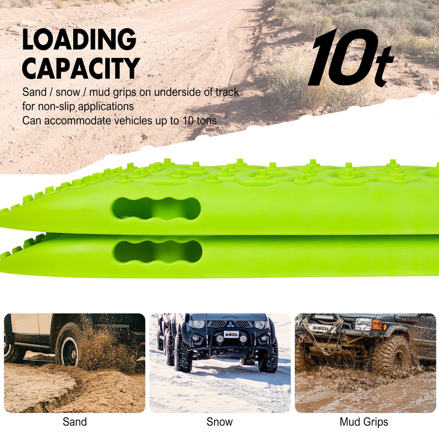 Buy X-BULL Recovery Tracks Boards 10T 2PCS Truck Snow Mud 4WD Offroad Gen2.0 91cm Green discounted | Products On Sale Australia