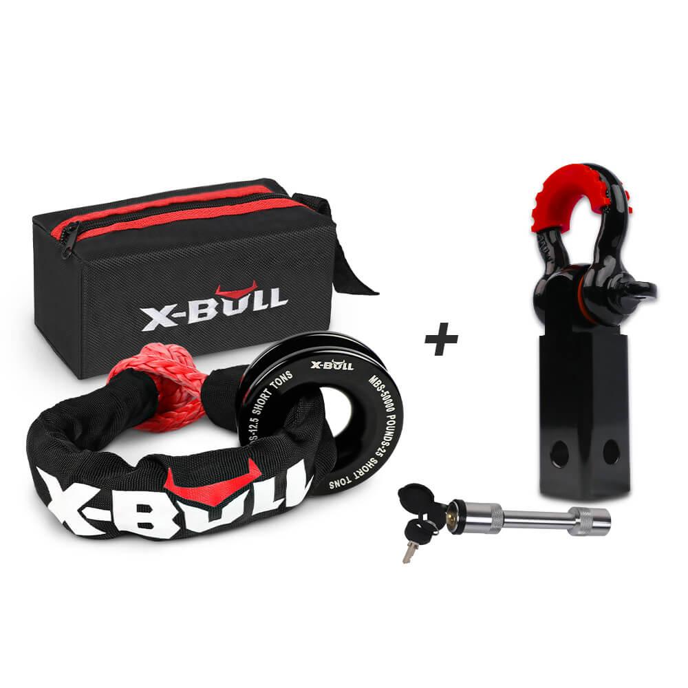 Buy X-BULL Soft Shackle Synthetic Rope Recovery Snatch Ring /Recovery Hitch Receiver discounted | Products On Sale Australia