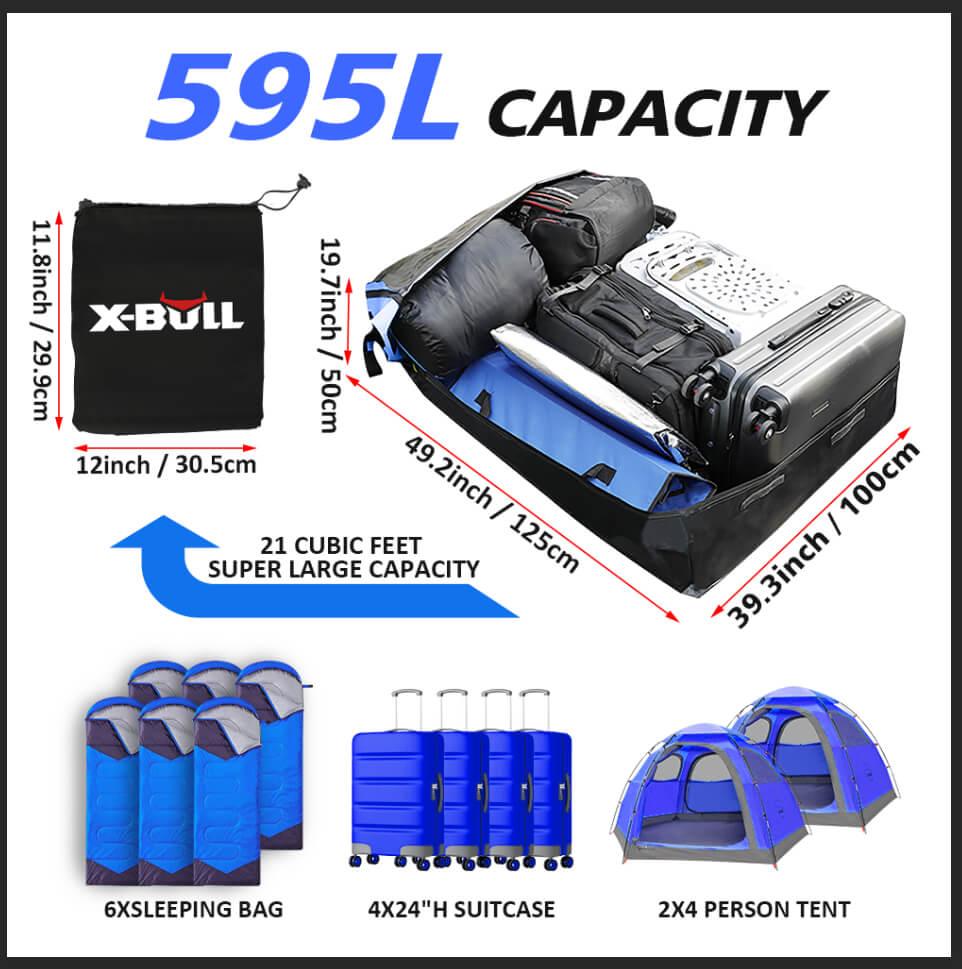 Buy X-BULL Waterproof Car Roof Cargo Bag 595L Top Rack Carrier Luggage Storage Cube discounted | Products On Sale Australia