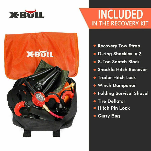 Buy X-BULL Winch Recovery Kit 11PCS 4WD 4x4 Pack Off Road Snatch Strap Essential discounted | Products On Sale Australia