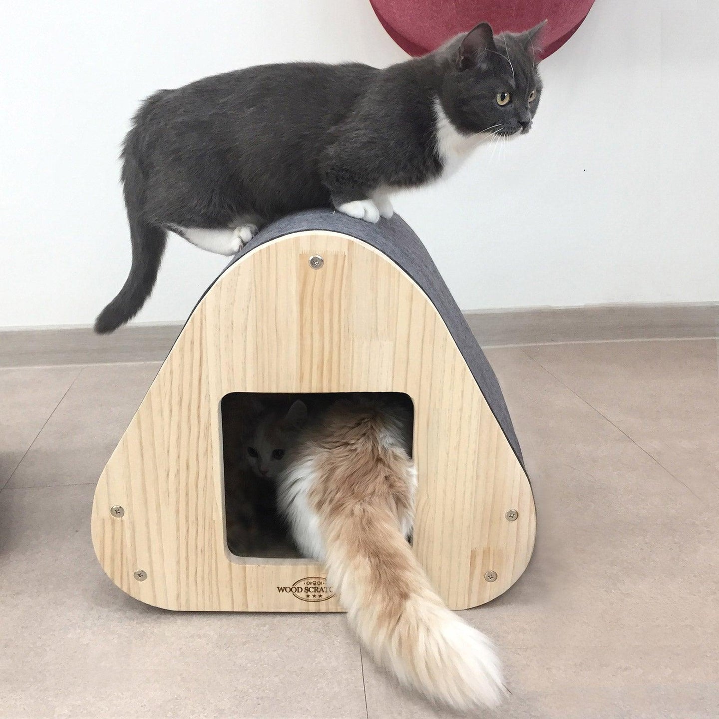 Buy Yaomi Wood Triangle Cat Scratcher Sofa Pet Bed discounted | Products On Sale Australia