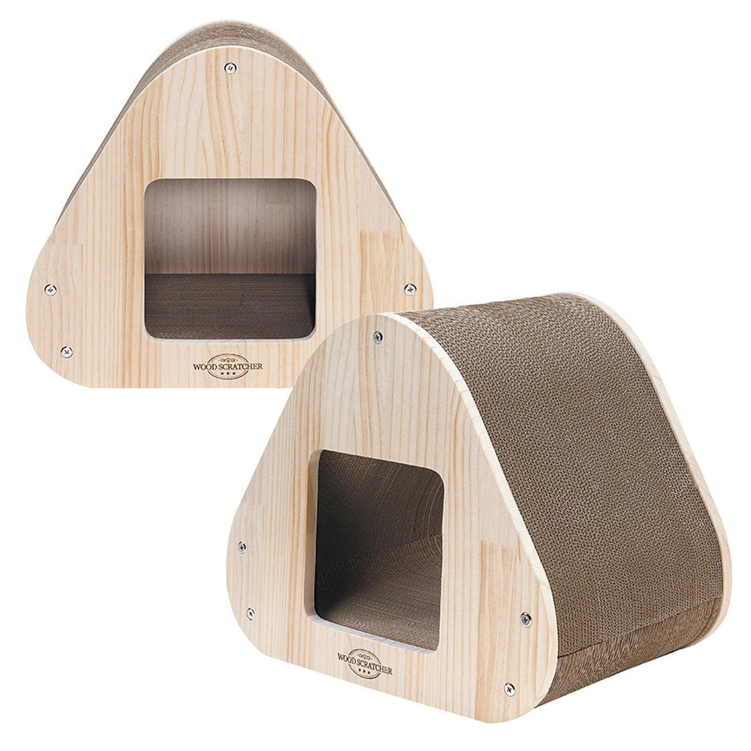 Buy Yaomi Wood Triangle Cat Scratcher Sofa Pet Bed discounted | Products On Sale Australia