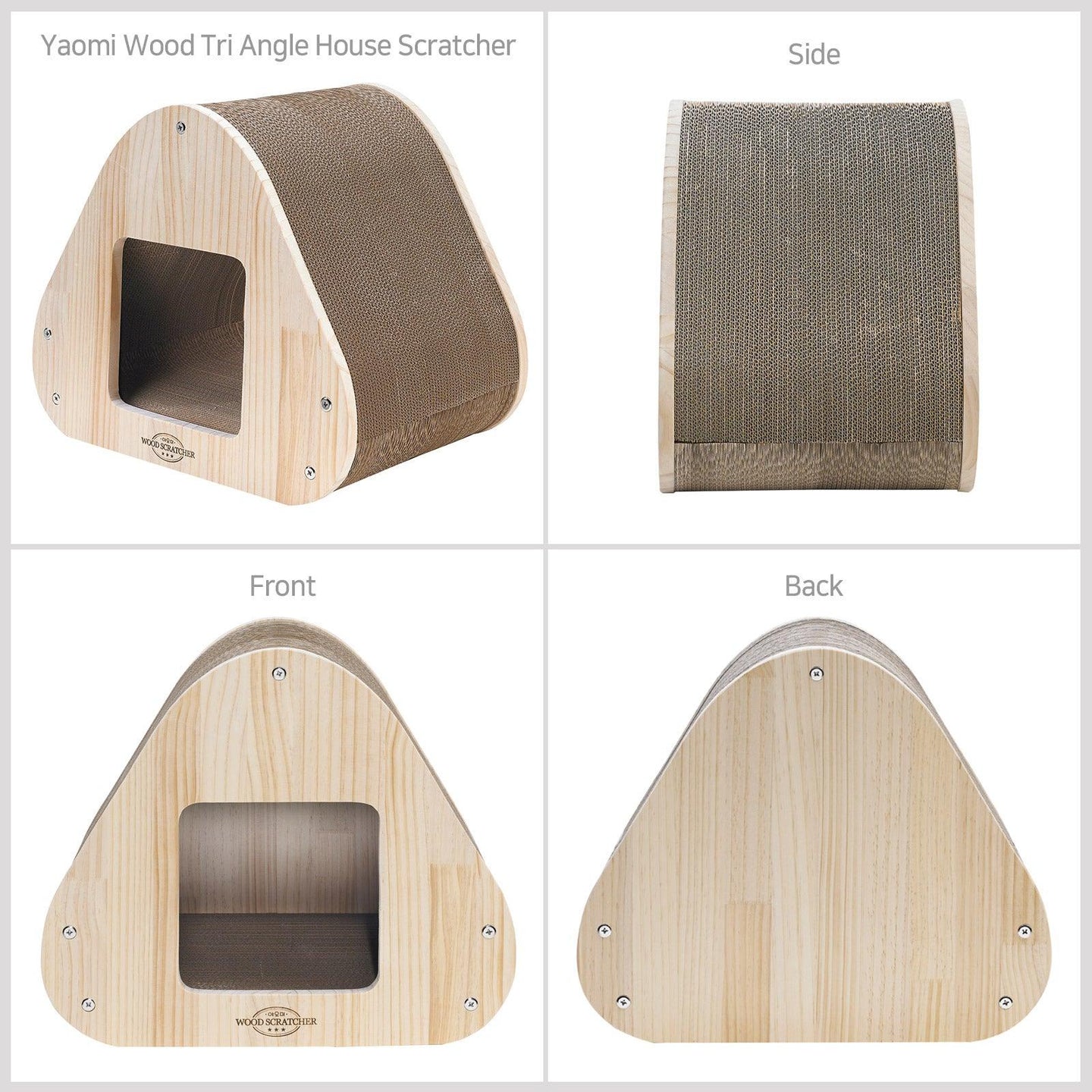 Buy Yaomi Wood Triangle Cat Scratcher Sofa Pet Bed discounted | Products On Sale Australia