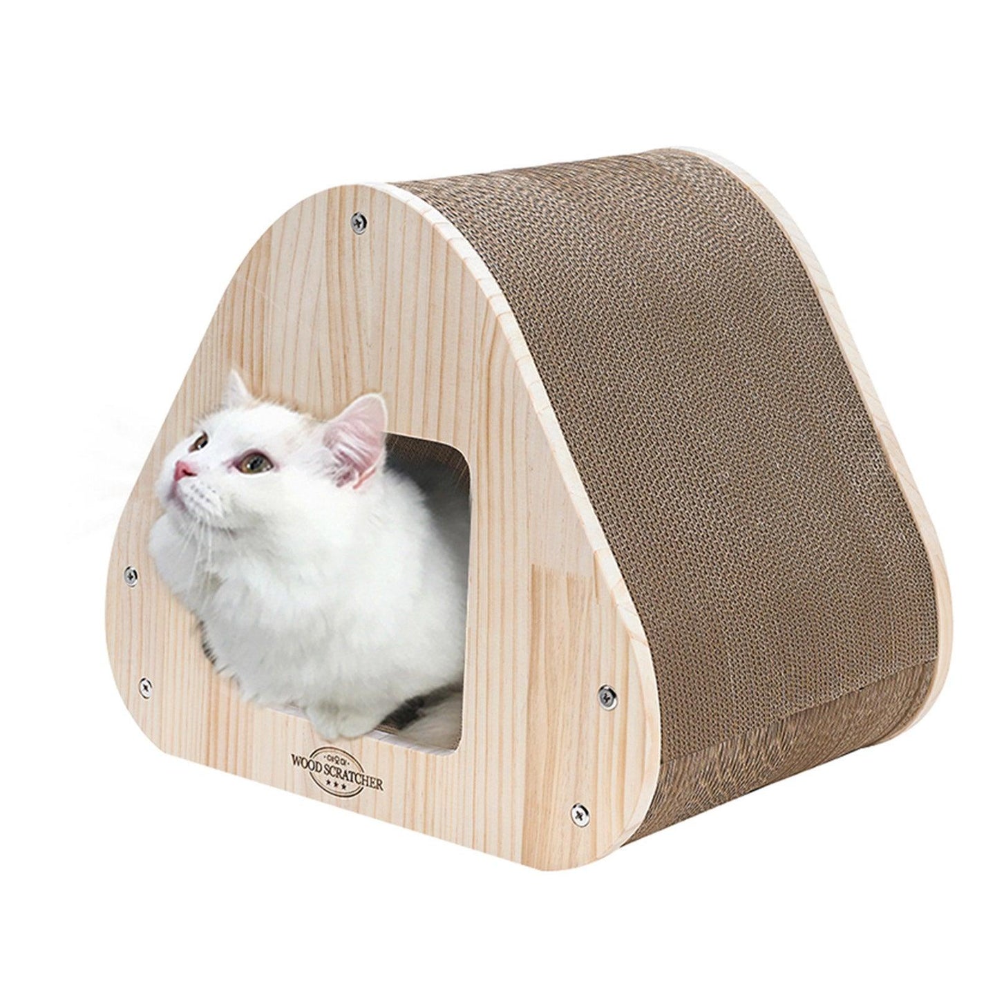 Buy Yaomi Wood Triangle Cat Scratcher Sofa Pet Bed discounted | Products On Sale Australia