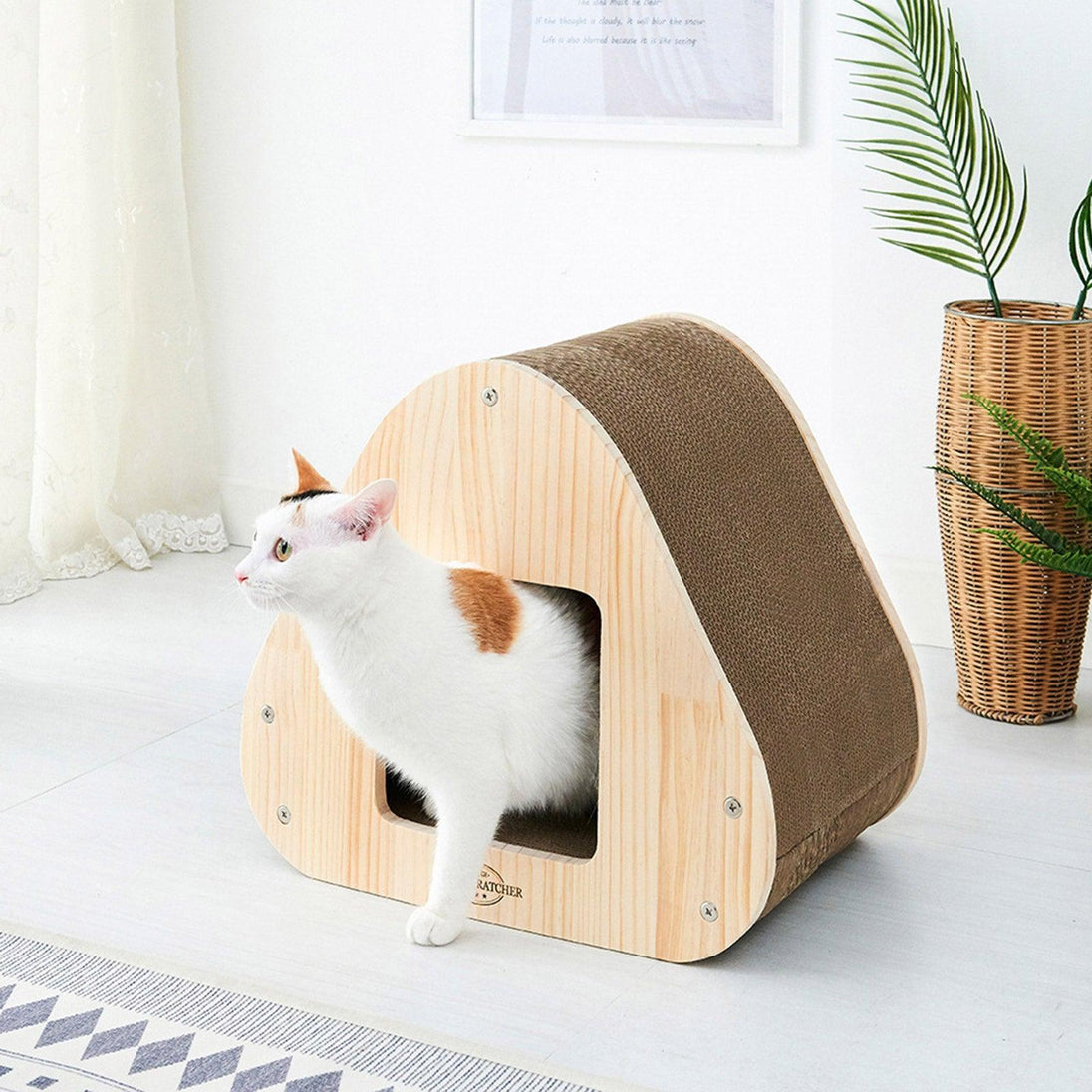 Buy Yaomi Wood Triangle Cat Scratcher Sofa Pet Bed discounted | Products On Sale Australia