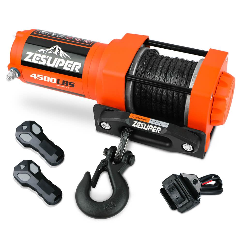 Buy ZESUPER 12V Electric Winch 4500lb Synthetic Rope Boat Winch ATV Winch Trailer Winch 4WD discounted | Products On Sale Australia