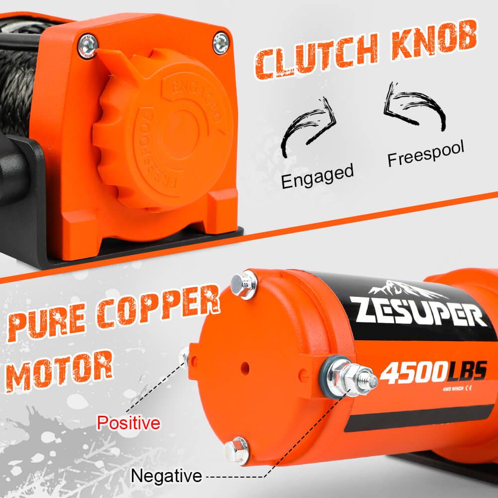 Buy ZESUPER 12V Electric Winch 4500lb Synthetic Rope Boat Winch ATV Winch Trailer Winch 4WD discounted | Products On Sale Australia